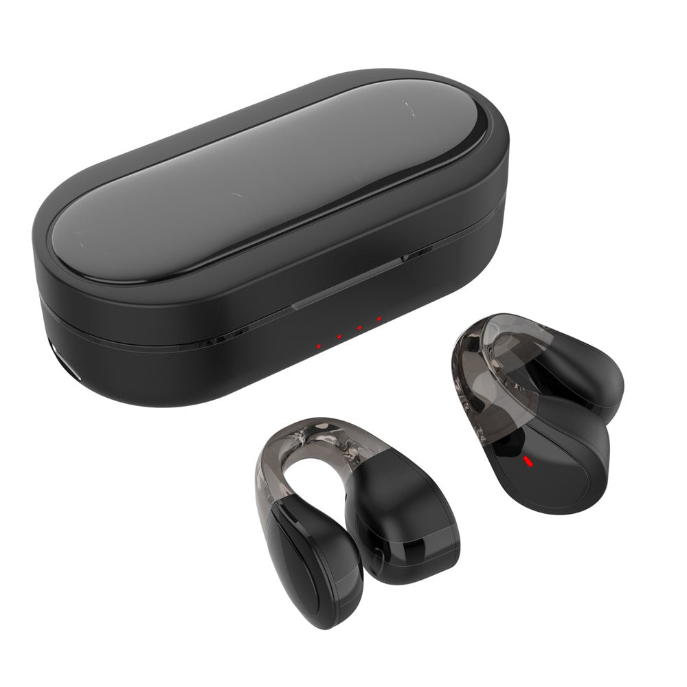 Q60 Wireless Bluetooth-Compatible Headset Stereo Waterproof Touch Control Ear Clip Earphones