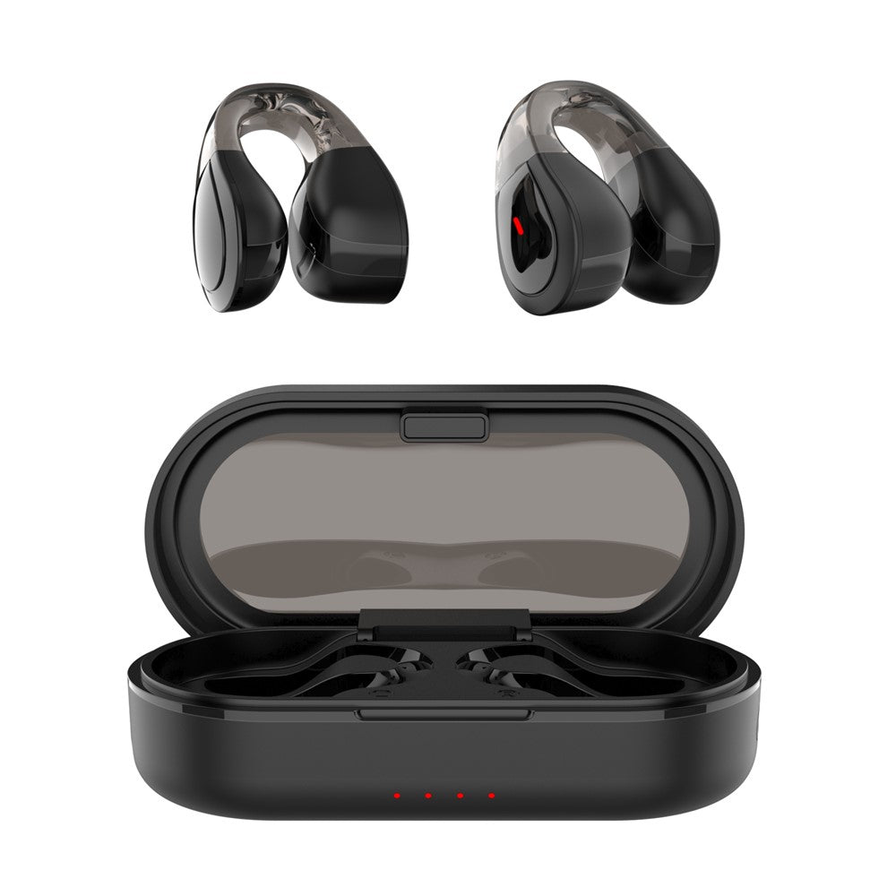 Q60 Wireless Bluetooth-Compatible Headset Stereo Waterproof Touch Control Ear Clip Earphones