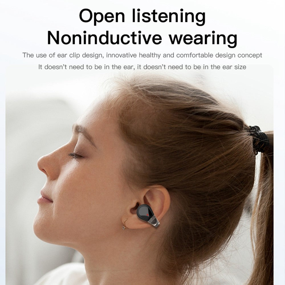 Q60 Wireless Bluetooth-Compatible Headset Stereo Waterproof Touch Control Ear Clip Earphones