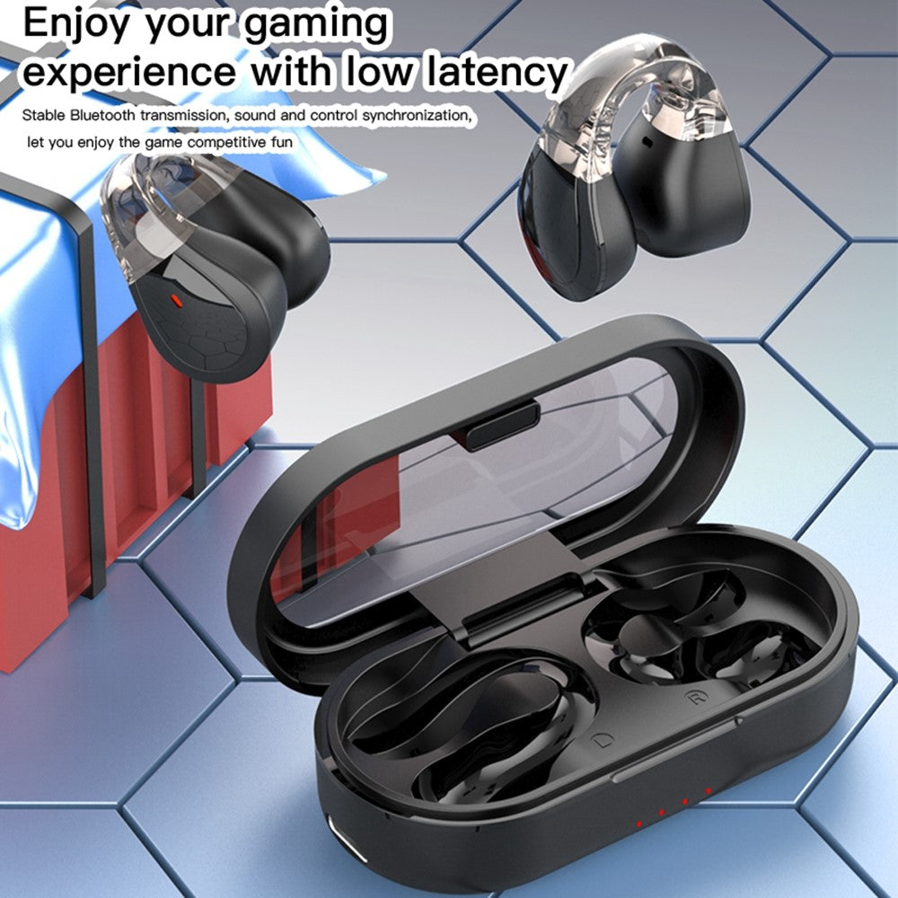 Q60 Wireless Bluetooth-Compatible Headset Stereo Waterproof Touch Control Ear Clip Earphones