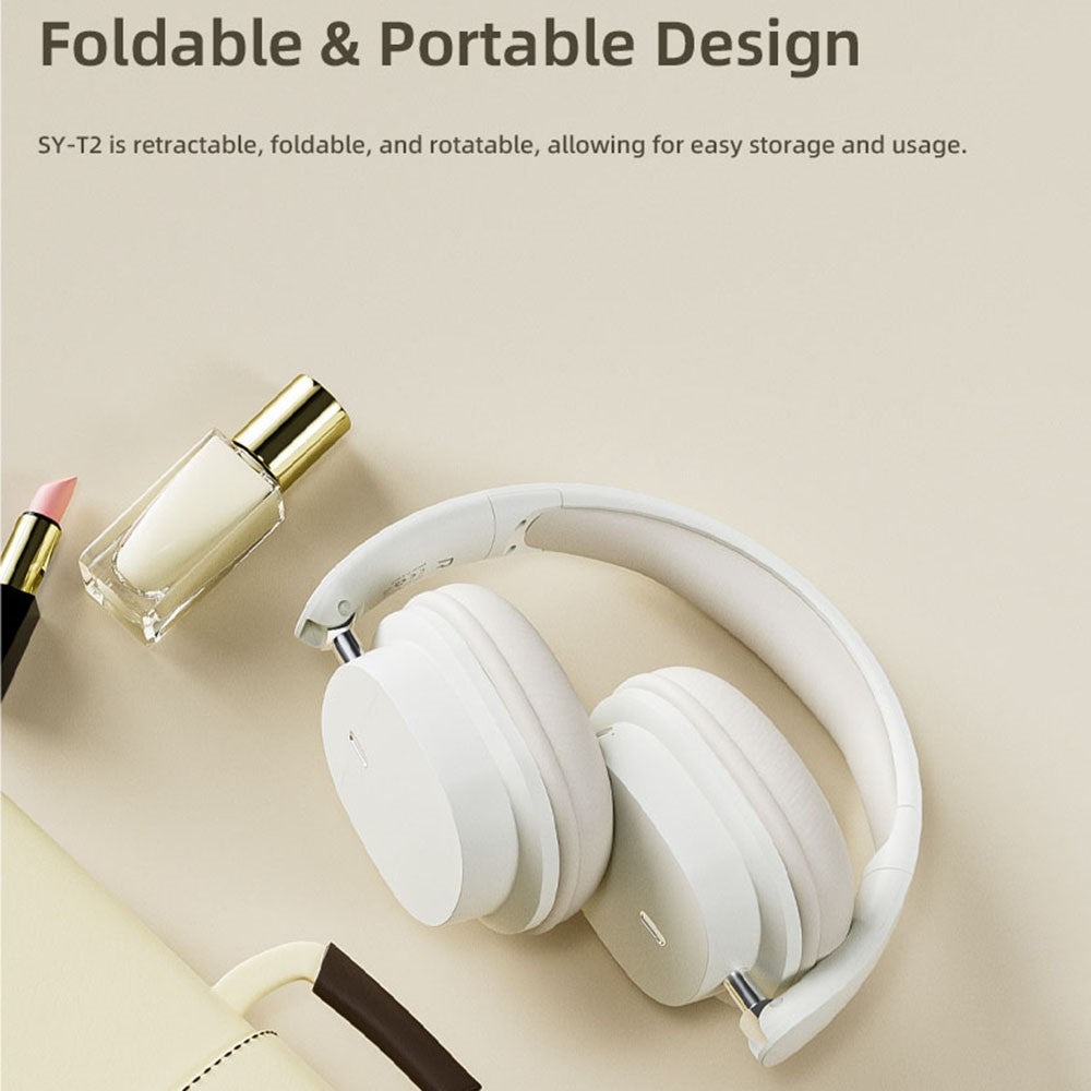 SY-T2 Wireless Over-Ear Bluetooth-compatible Headphone Foldable Headset with Built-In Noise Cancelling Microphone