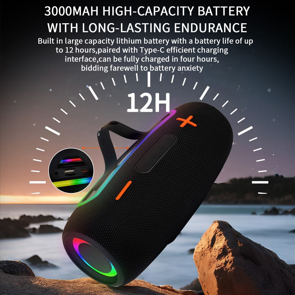 PRO9 Wireless TWS Bluetooth-Compatible Speaker IPX6 Waterproof Portable Outdoor Boombox