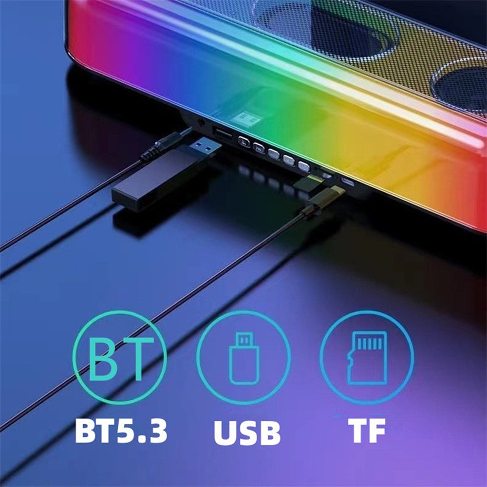 V10 Home Wireless Bluetooth-compatible Desktop Speaker RGB Light Soundbar Support U-disk / TF Card Music Playback